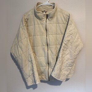 Free People Dolman Jacket Quilted Knit Bomber Oversized Vanilla Cream Small